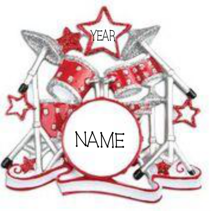 Drum Set- Personalized Christmas Ornament