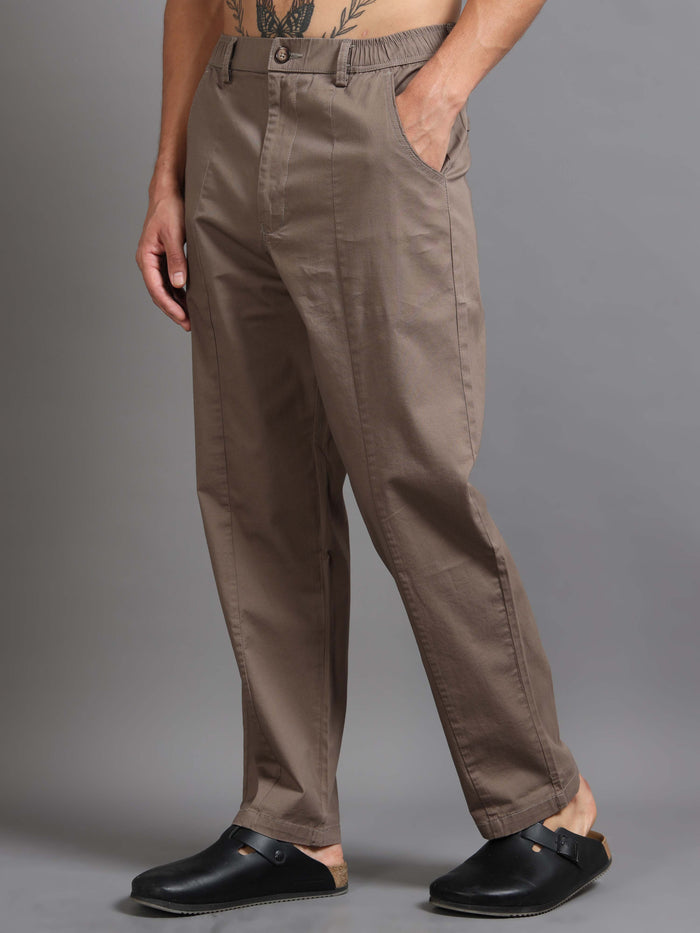 Easy Stride Trouser In Khaki Online - Trouser For Men