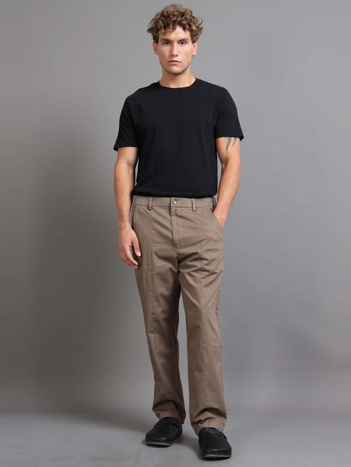 Easy Stride Trouser In Khaki Online - Trouser For Men