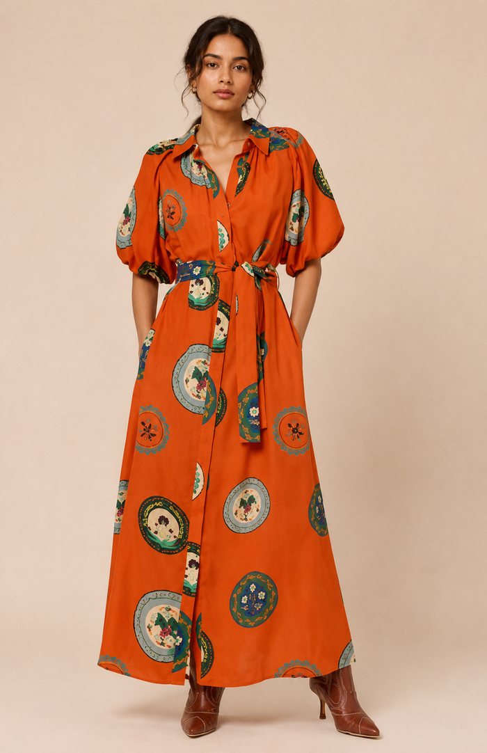 Ebony Maxi Dress - Orange