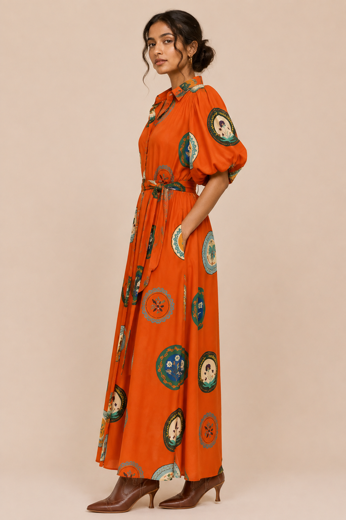 Ebony Maxi Dress - Orange