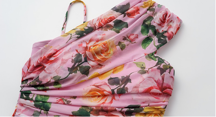 Edith One-Shoulder Swimsuit  - Pink