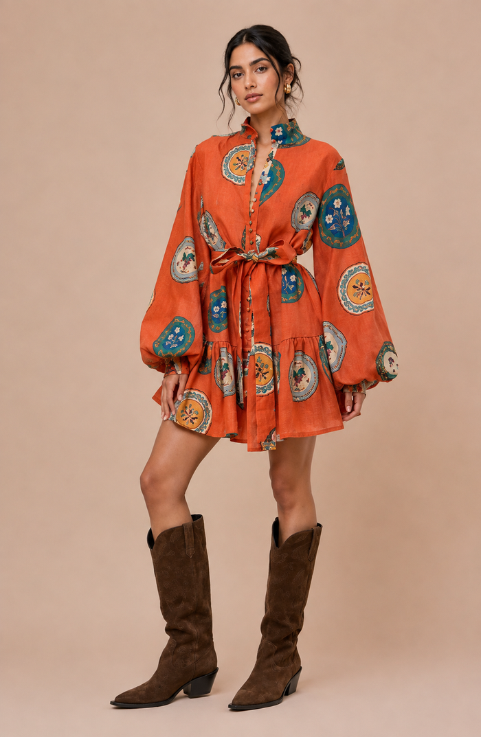 Elin Mini Dress - Orange