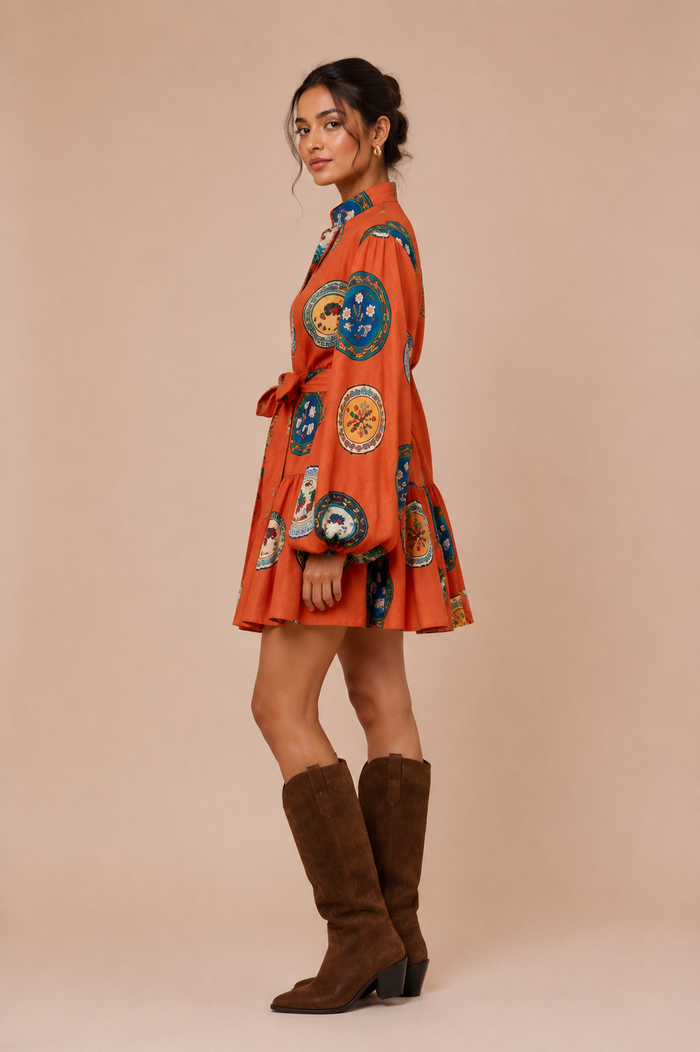 Elin Mini Dress - Orange