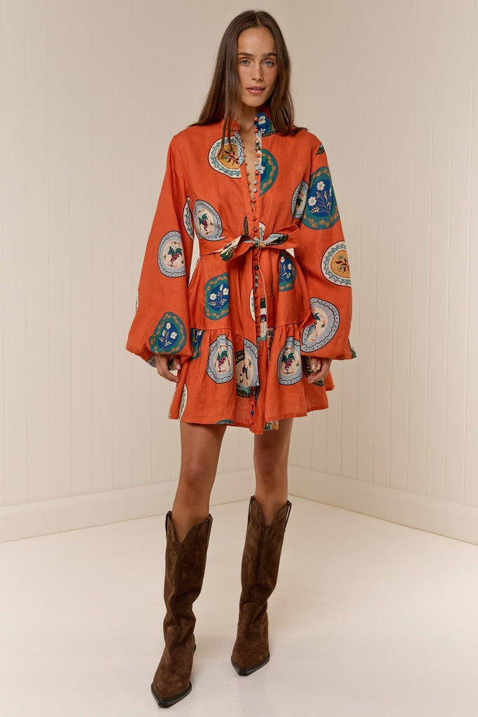 Elin Mini Dress - Orange