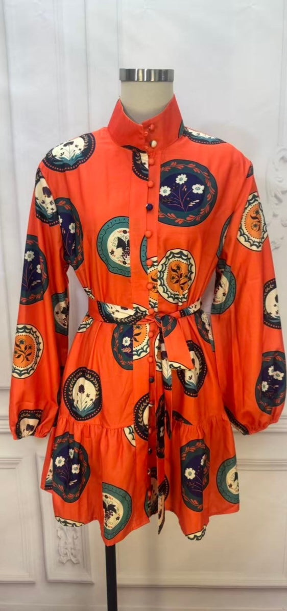 Elin Mini Dress - Orange