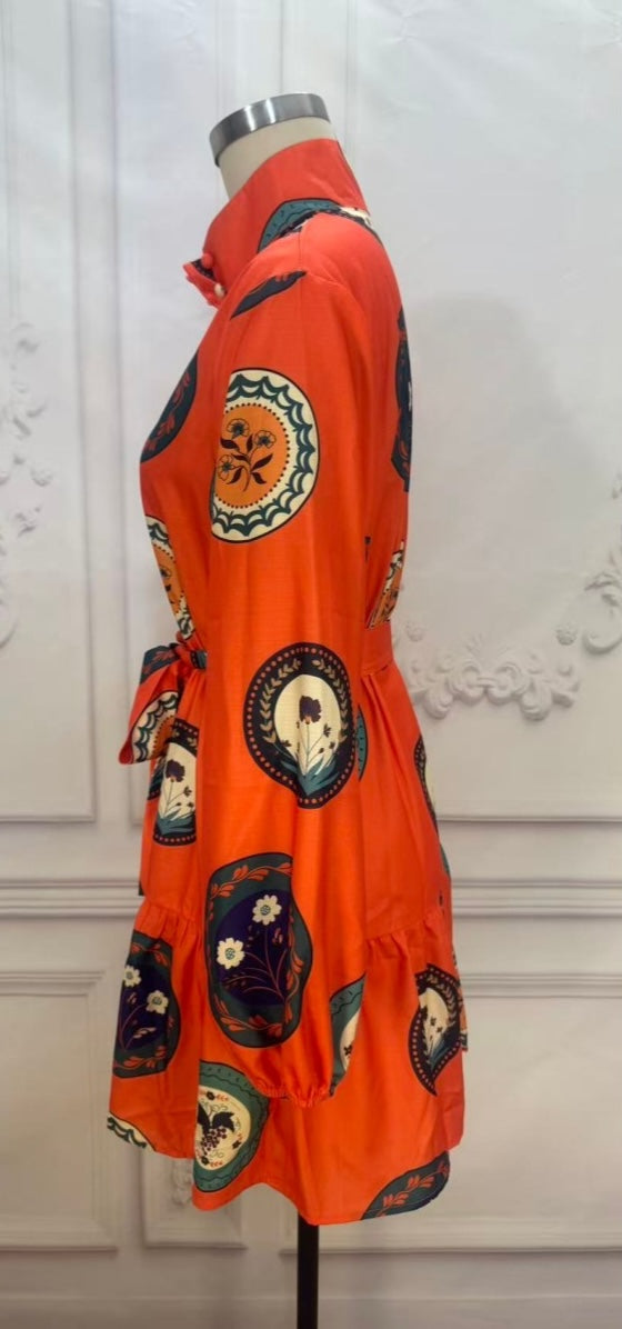 Elin Mini Dress - Orange
