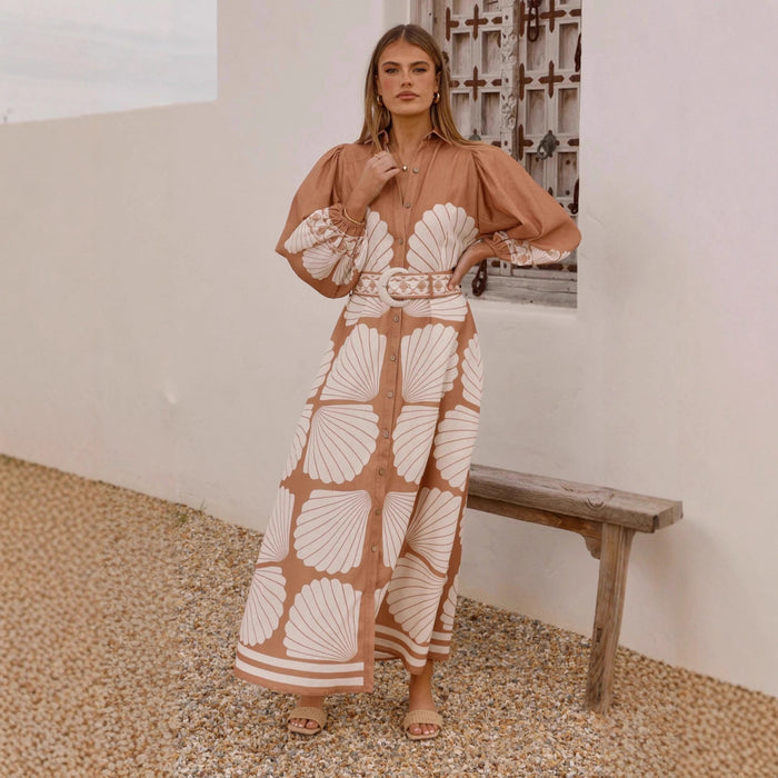 Elka Maxi Dress - Brown