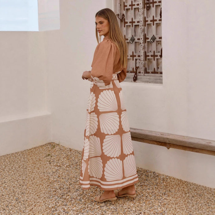 Elka Maxi Dress - Brown