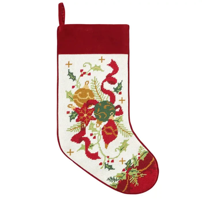 Embroidered Ornaments Needlepoint Stocking