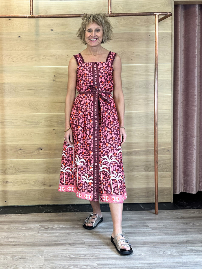 Emily Lovelock Victoria Print Dress Pink