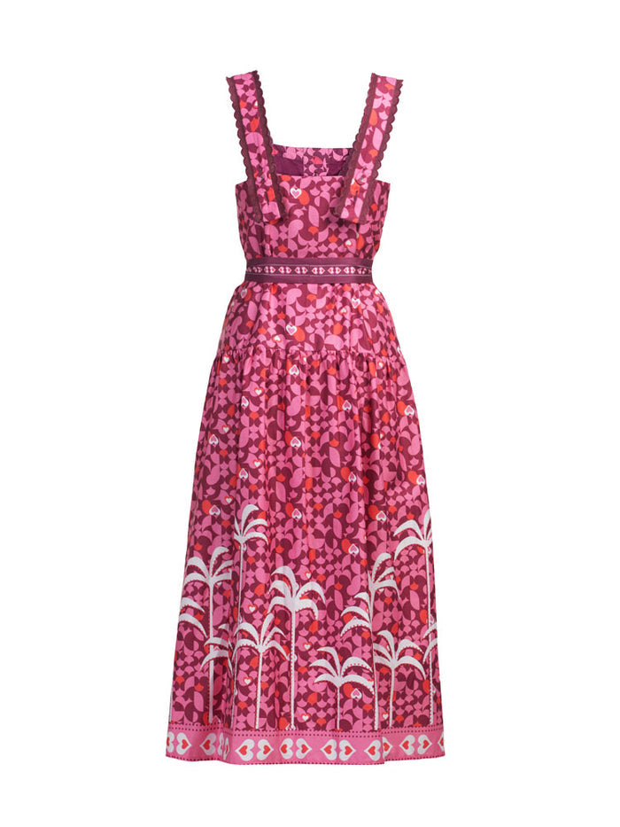 Emily Lovelock Victoria Print Dress Pink