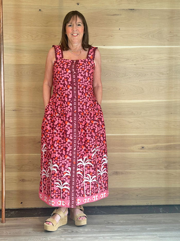 Emily Lovelock Victoria Print Dress Pink