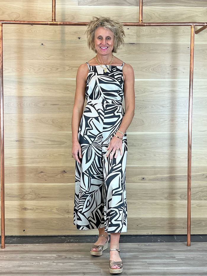 Emme Marella Humour Jumpsuit Black Flower