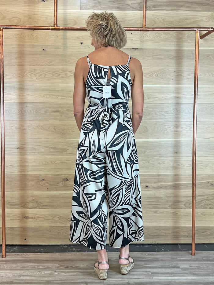 Emme Marella Humour Jumpsuit Black Flower