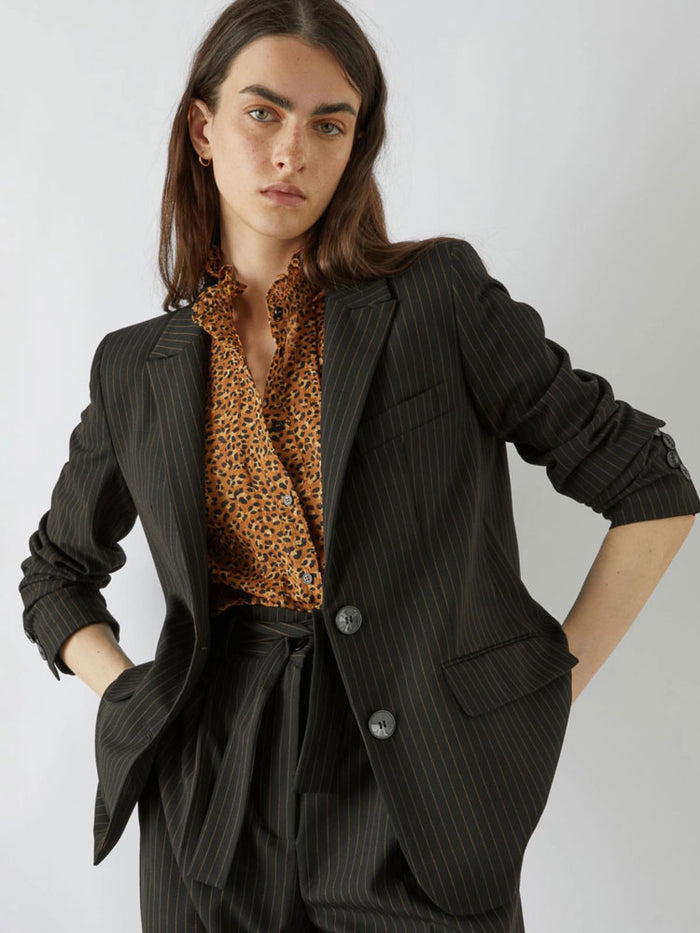 Emme Marella Taranto Striped Jacket Black