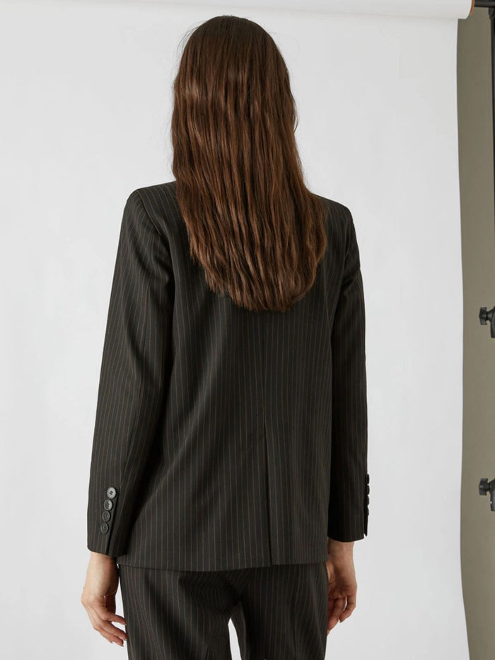 Emme Marella Taranto Striped Jacket Black