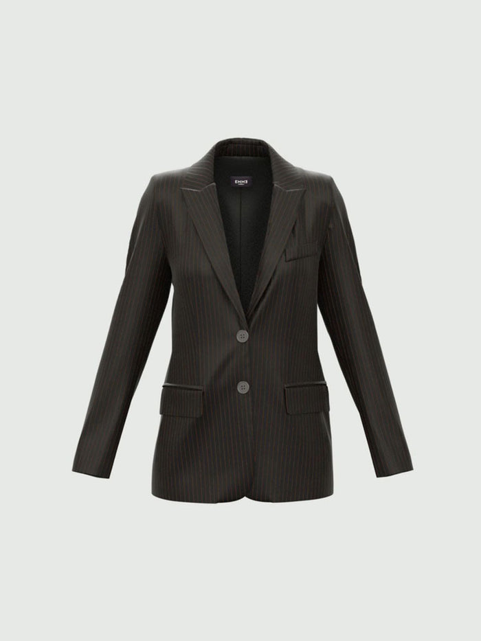 Emme Marella Taranto Striped Jacket Black