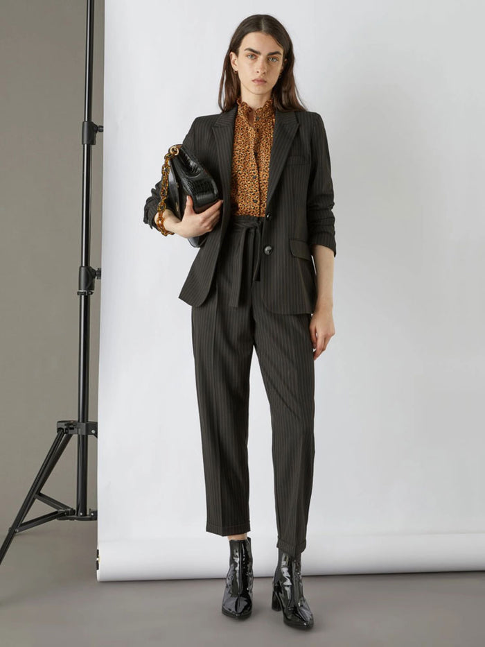Emme Marella Taranto Striped Jacket Black