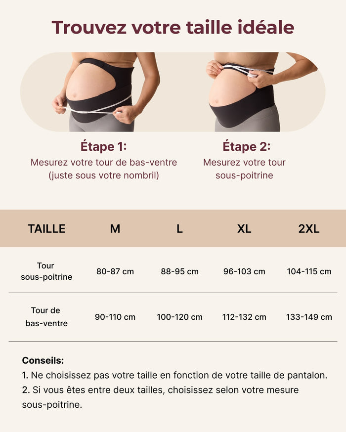 Ensemble Ergonest : bandeau de grossesse et culottes de grossesse taille haute