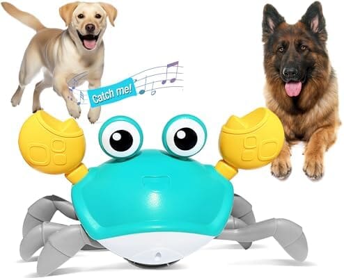 Escaping Crab Dog Toy with Obstacle Avoidance Sensor Toys Pet Clever