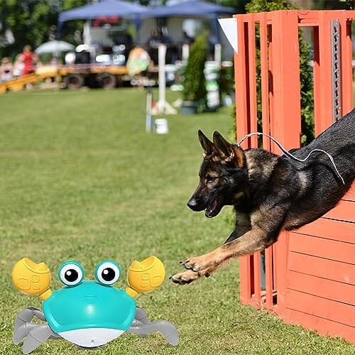 Escaping Crab Dog Toy with Obstacle Avoidance Sensor Toys Pet Clever