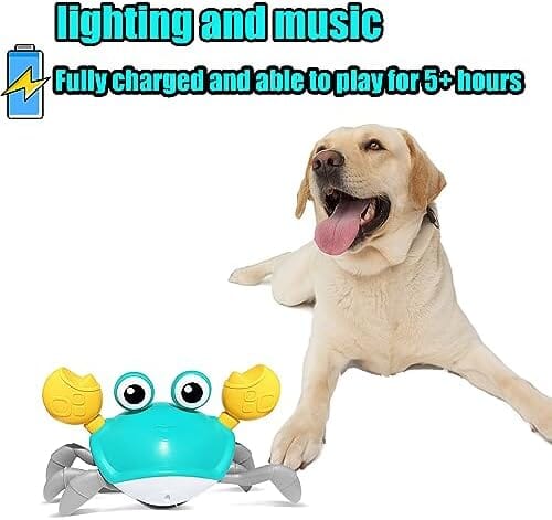 Escaping Crab Dog Toy with Obstacle Avoidance Sensor Toys Pet Clever