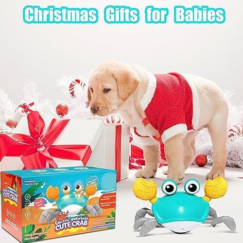 Escaping Crab Dog Toy with Obstacle Avoidance Sensor Toys Pet Clever