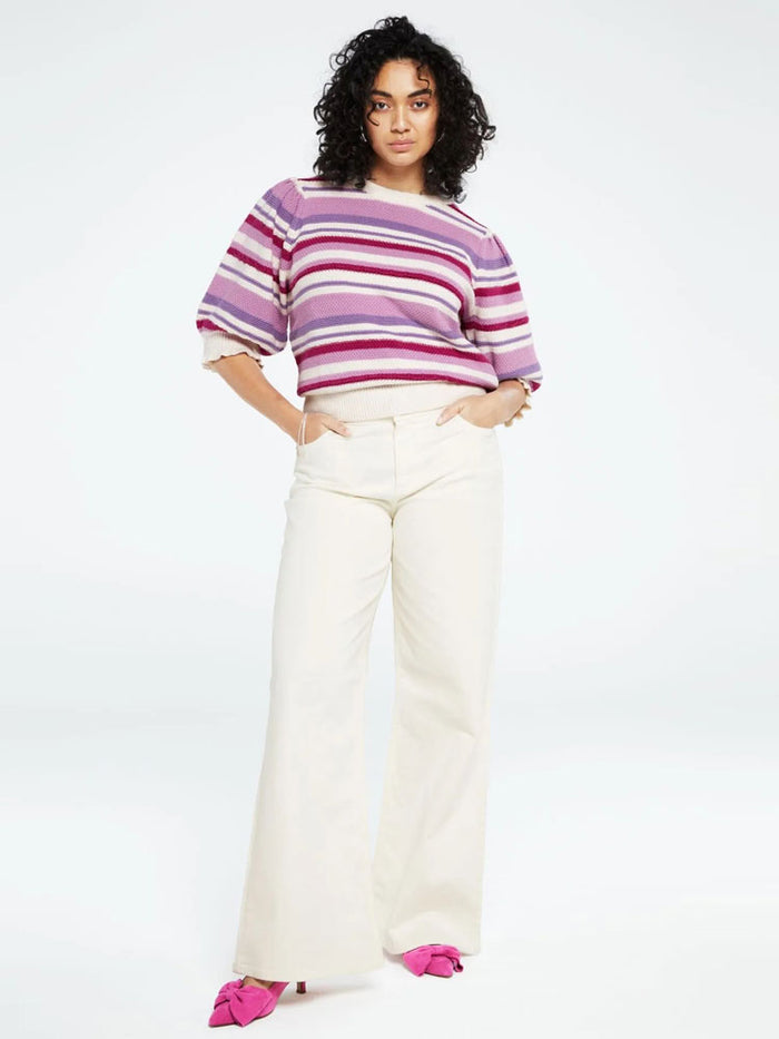 Fabienne Chapot Roberta Stripe Pullover Cream & Violet