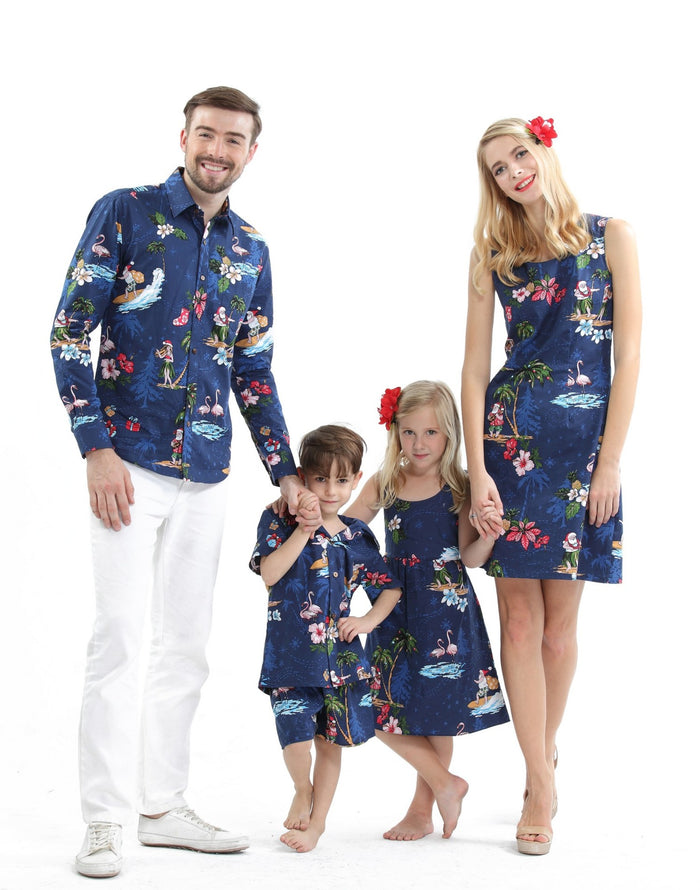 Father Daughter Laulea Set Christmas Navy