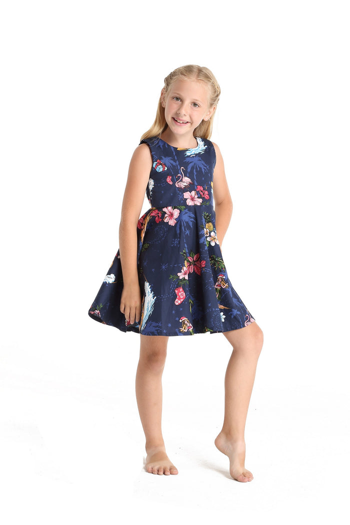 Father Daughter Laulea Set Christmas Navy