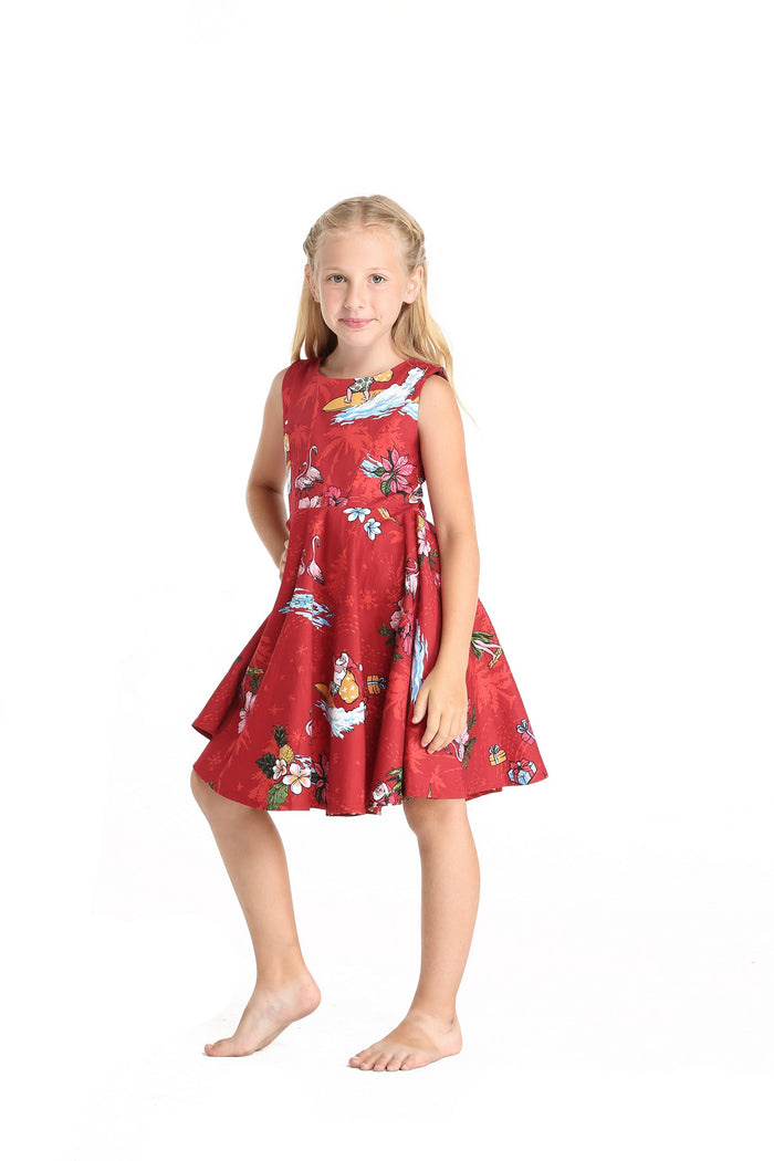 Father Daughter Laulea Set Christmas Red