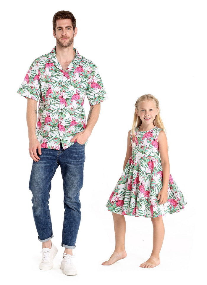 Father Daughter Laulea Set Flamingo in Love