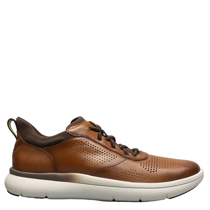 Brown leather sneaker on a white background