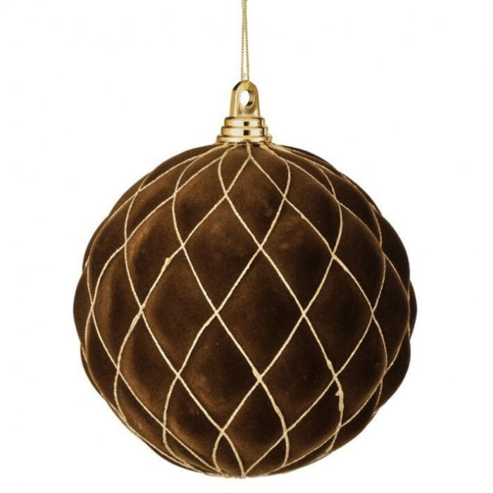 Flicker Diamond Ball Ornament, Brown