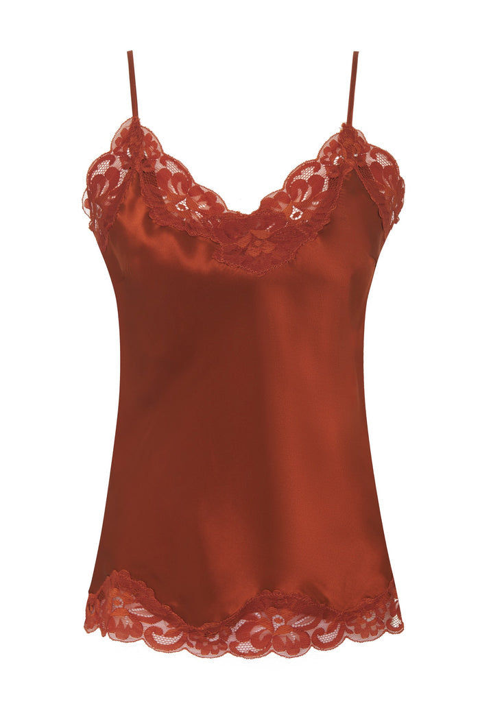 Floral Lace Silk Cami Spice