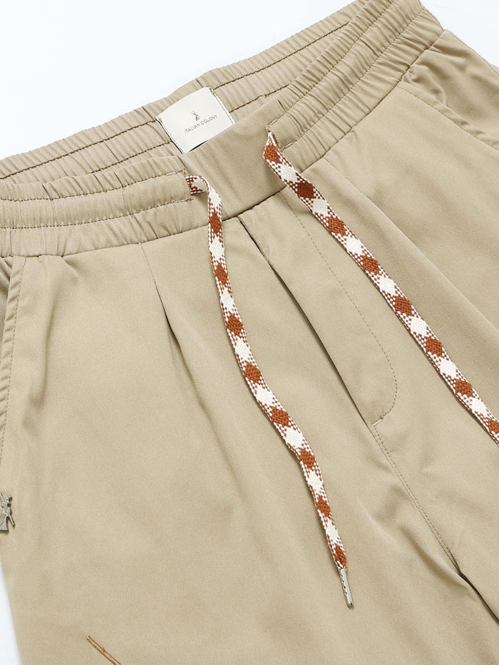 Beige Relaxed Fit Trousers for Men detail view - Flowstate Relaxed Trouser by Italian Colony