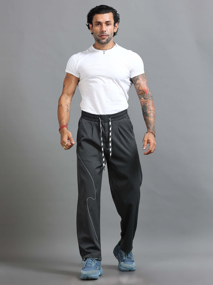 Grey Trousers for Men detail view - Flowstate Relaxed Trouser by Italian Colony
