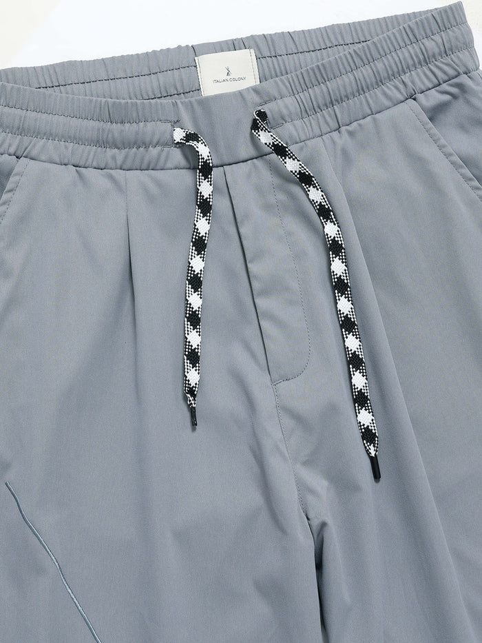 Light Grey Relaxed Fit Trousers for Men detail view - Flowstate Relaxed Trouser by Italian Colony