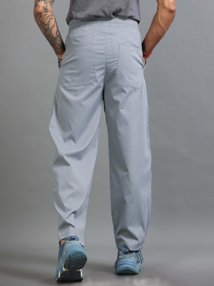 Light Grey Relaxed Fit Trousers for Men detail view - Flowstate Relaxed Trouser by Italian Colony