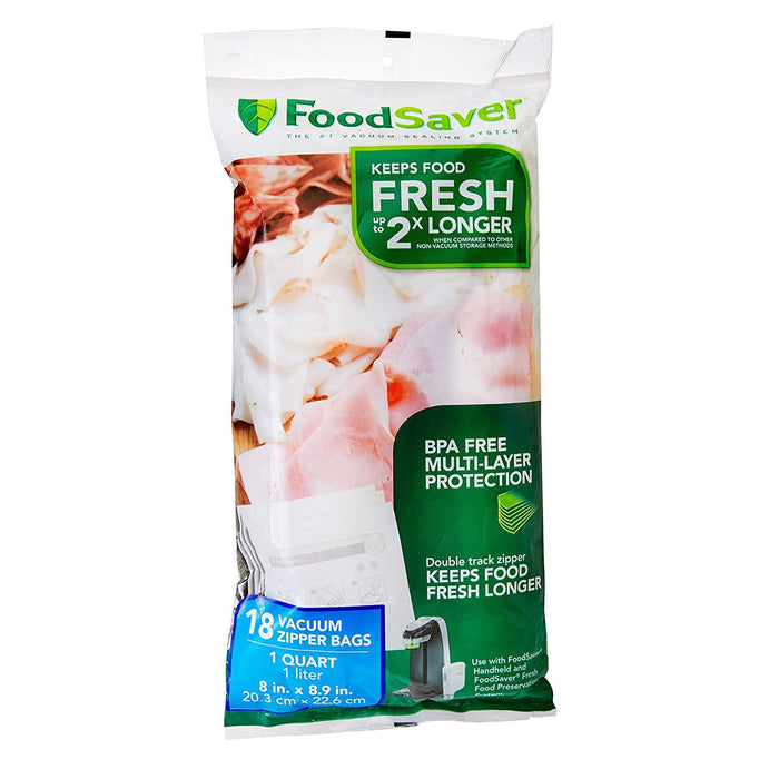 FoodSaver 1-Quart Precut Vacuum Seal Bags with BPA-Free Multilayer Construction for Food Preservation, 44 Count