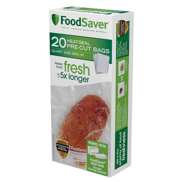 FoodSaver 1-Quart Precut Vacuum Seal Bags with BPA-Free Multilayer Construction for Food Preservation, 44 Count