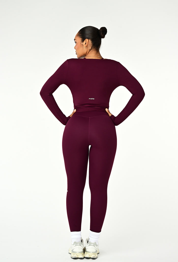 Forma Wrap Top - Burgundy