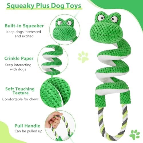 Frog Interactive Squeaky Dog Toys with Pull Rope Toys Pet Clever