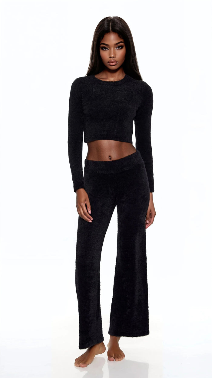 Fuzzy Knit Cropped Sweater