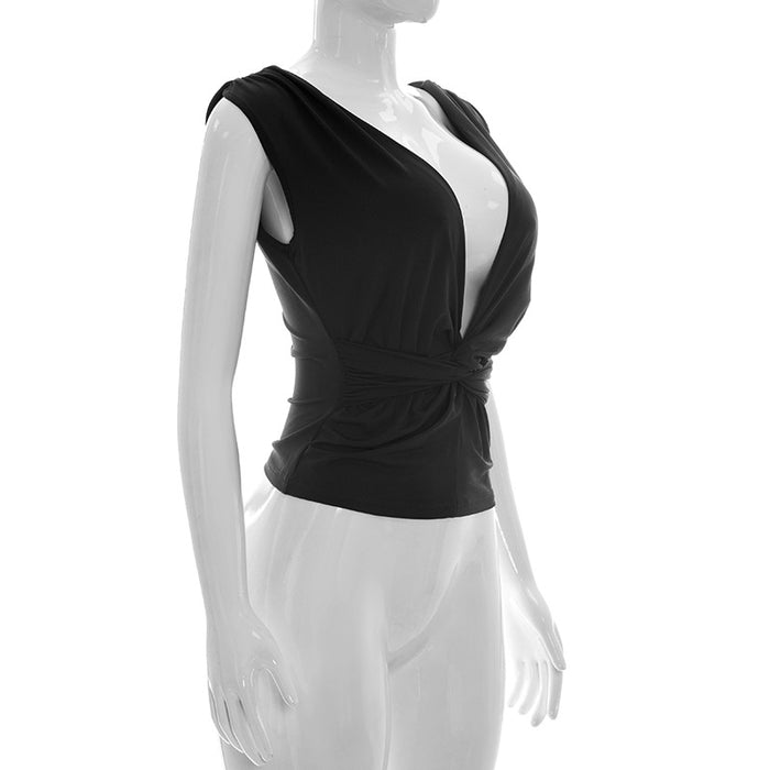 Gendry V Neck Top - Black
