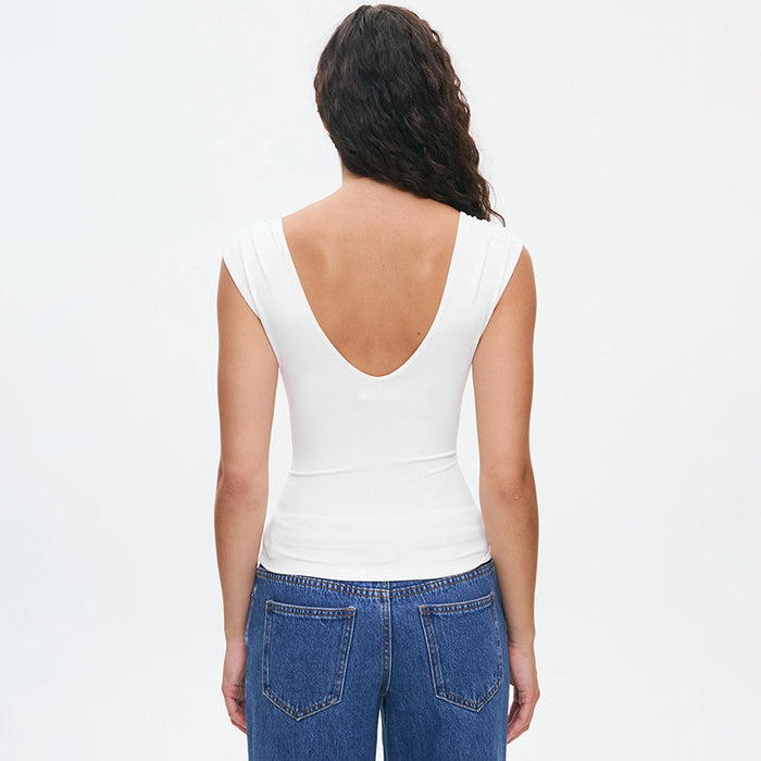 Gendry V Neck Top - White