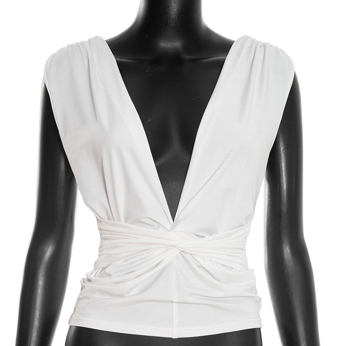 Gendry V Neck Top - White