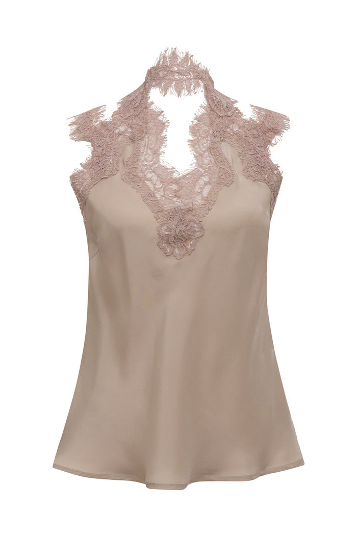 Gina Lace Camisole Nude Crystal