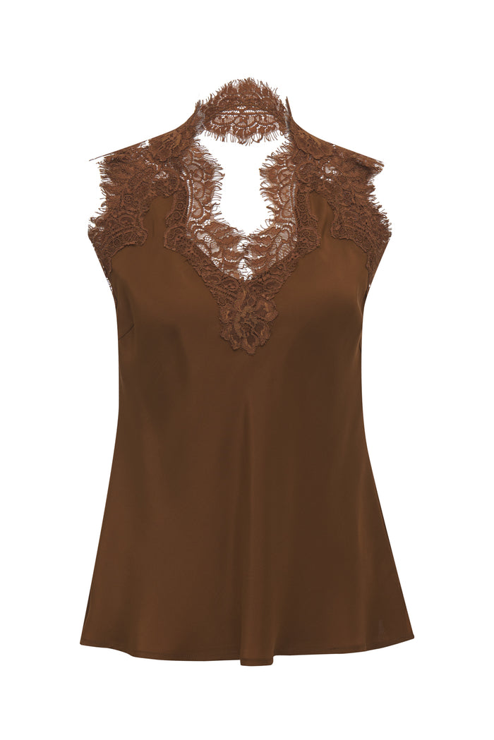 Gina Lace Camisole Nude Crystal